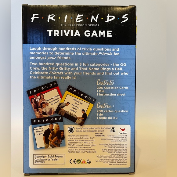 NWOT- ‘FRIENDS’ TRIVIA GAME. - Picture 2 of 4